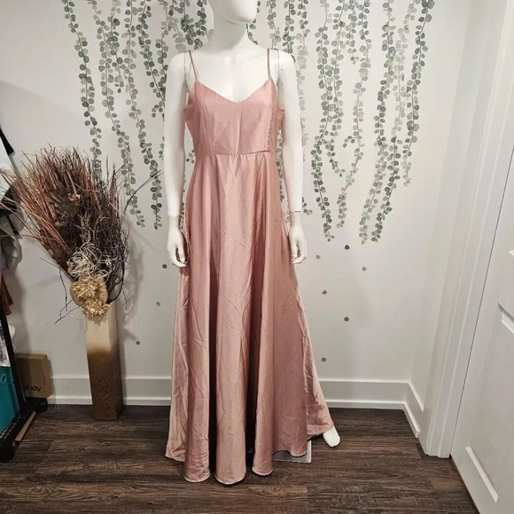 faith maxi dress mumu Faith Maxi Dress ~ Rose Gold Luxe Satin M